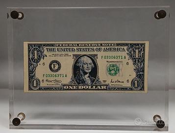 CORNICE VINTAGE PLEXYGLASS CON PATCH DOLLARO USA