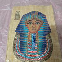 Papiro dipinto Tutankhamon Faraone Egizio