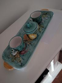 servizio caffè due persone ceramica Vietri