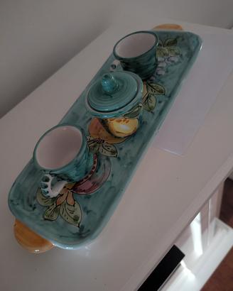 servizio caffè due persone ceramica Vietri