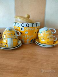 Biscottiera + 4 tazze thè 