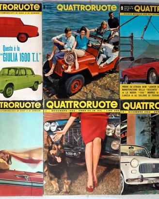Lotto riviste Quattroruote 1962 (n.7–12)