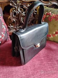 Borsetta anni'50 pelle nera rosso fuoco Goth 