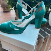 Scarpe Ensamble in pelle verde smeraldo tg. 39