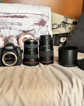 Canon 6d con due obiettivi serie L