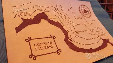 Carta Nautica incisa su pelle