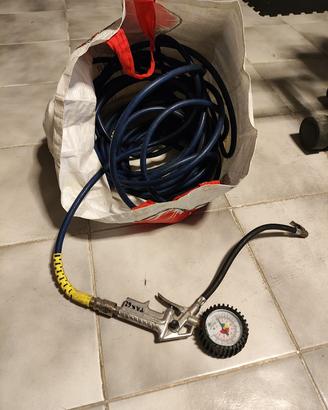 pistola di gonfiaggio con manometro con tubo fless