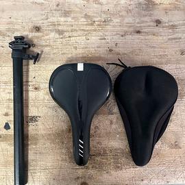 Sella bici con coprisella imbottito + reggisella