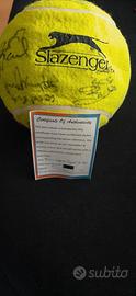 Pallone Wimbledon autografato Big Four+6 con COA 