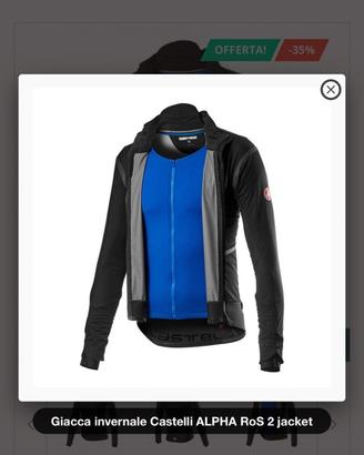 Giacca CASTELLI Alpha Ros 2 Tg. XL nero blu