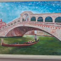 Quadro Venezia Ponte di Rialto 50 x 70, olio su te