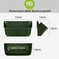 Kit di 4 Fioriere da parete per giardini verticali