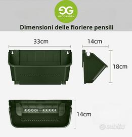 Kit di 4 Fioriere da parete per giardini verticali