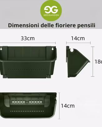 Kit di 4 Fioriere da parete per giardini verticali