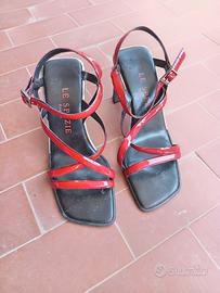 sandali con tacco, rosse