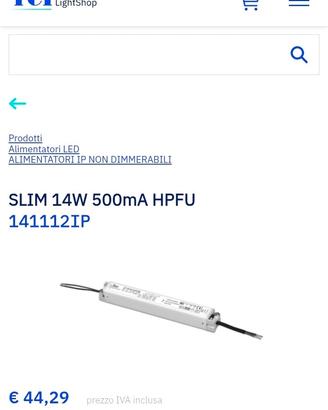 SLIM 14W 500mA HPFU (141112BIS) - Alimentatori LED