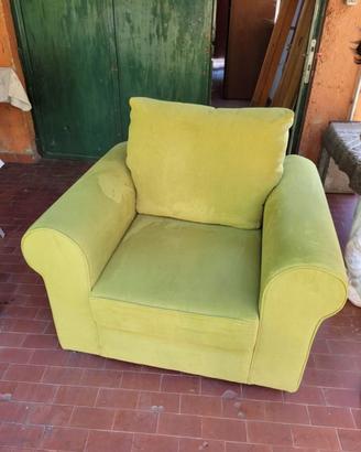 poltrona velluto verde pisello