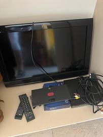 Tv Toshiba, decoder, lettore dvd, staffa parete