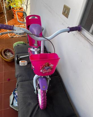 Bicicletta Barbie con seggiolino e cestino