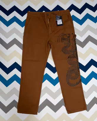 Pantaloni Dolly Noire Snake Carpenter Pants Brown