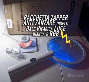 Zapper antizanzare insetti basetta Luce RGB Bianca