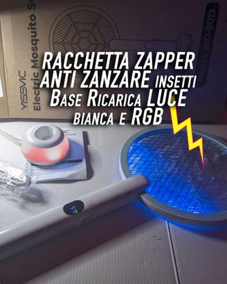 Zapper antizanzare insetti basetta Luce RGB Bianca