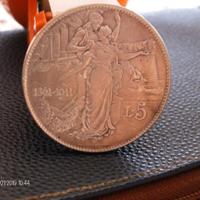 5 LIRE 1861/1911--girautocar-vintage
