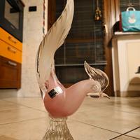 Gallo in vetro di Murano e cristallo al piombo