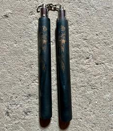 Nunchaku vintage anni ’80 nero con drago oro