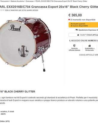 PEARL EXX2016B/C704 Grancassa Export 20x16"