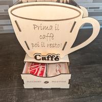 Porta cialde caffè in legno personalizzabile