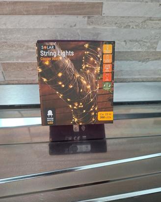 Catena luminosa solare 22 m – 200 LED luce calda