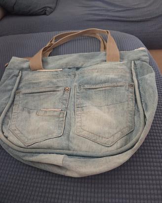 borsa a spalla in jeans