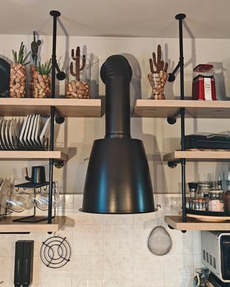 parete industrial cucina + Cappa Design 