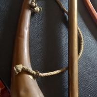 Tromba antica cacciatori e pompa bici in ottone
