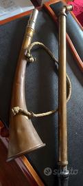 Tromba antica cacciatori e pompa bici in ottone
