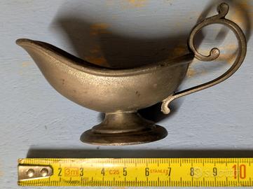 Mini Salsiera / Porta-spezie in Peltro Vintage 