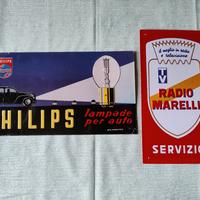 Lotto cartelli pubblicitari Philips e Marelli