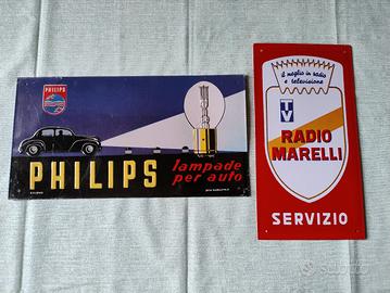 Lotto cartelli pubblicitari Philips e Marelli