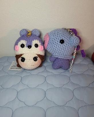 Portachiavi Amigurumi di Mang dei BT21 e di JHope