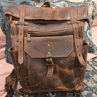 Zaino in vero cuoio hand made in Thailandia