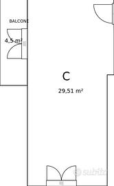 STANZA+STUDIO 30 metri quadri