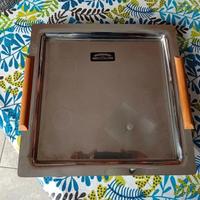 Vassoio Accademia Lagostina in acciaio e ciliegio