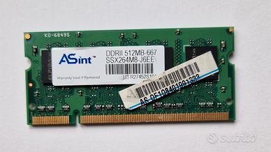 memoria RAM per portatile 512Mb DDR2 667MHz