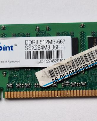 memoria RAM per portatile 512Mb DDR2 667MHz
