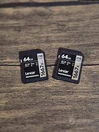 2 schede Lexar Professional SDXC 64GB 1667x