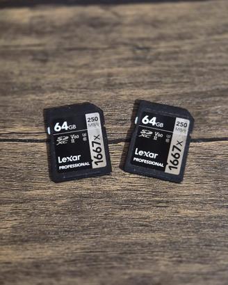 2 schede Lexar Professional SDXC 64GB 1667x