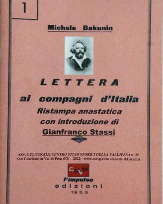 M. Bakunin. Lettera ai compagni d’Italia
