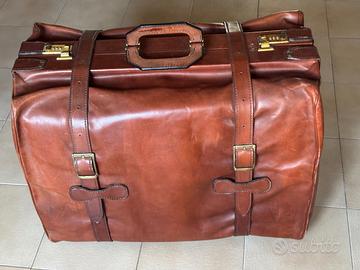 Valigia in cuoio marrone