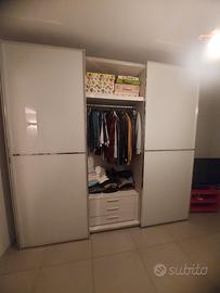 ARMADIO SCORREVOLE 3 ANTE BIANCO SATINATO